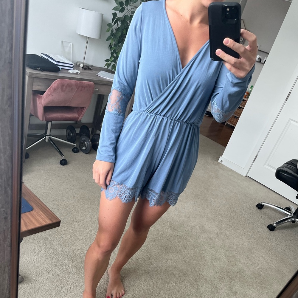 Long Sleeve Lace Romper